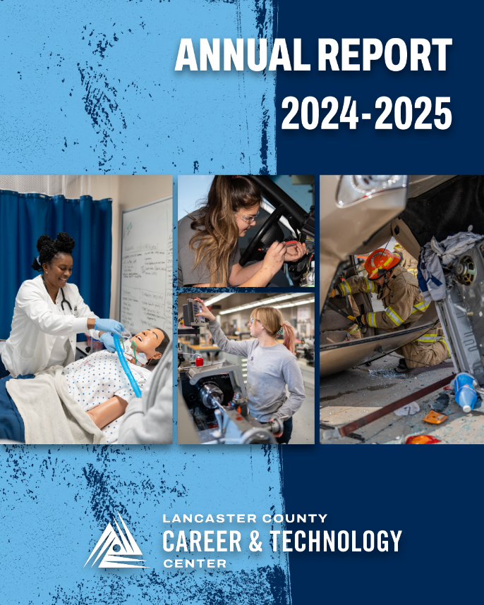 Annual Report cover with photo collage