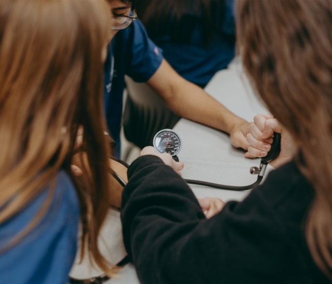 student takes vitals